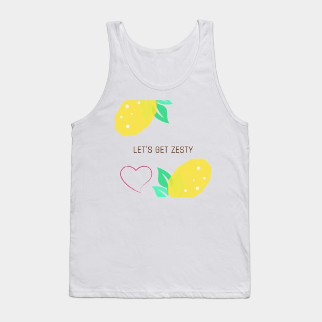 Let's get zesty design with lemons and love heart Tank Top by farq